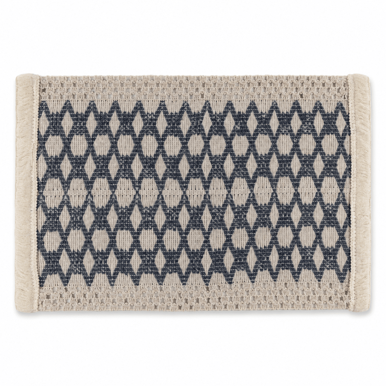 Rectangular Cotton & Linen Placemat with Bohemian Design and Tassels Size 30×45 cm
 3