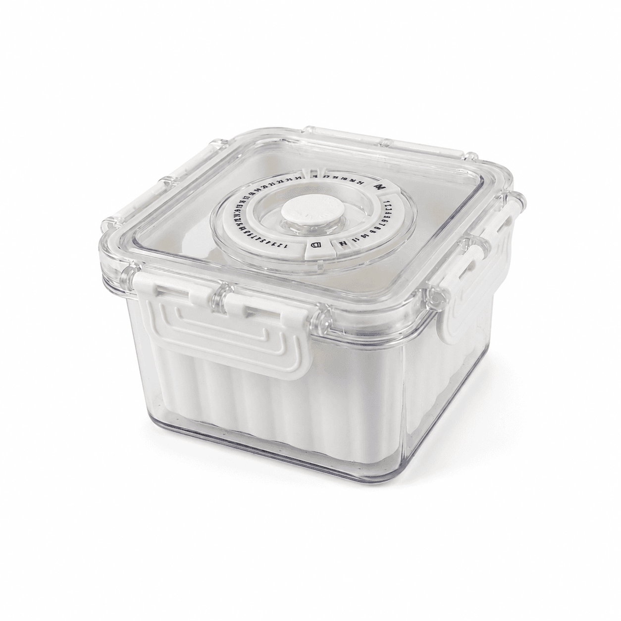 Transparent Food Storage Container with Round Lid for Date Tracking - Small 2