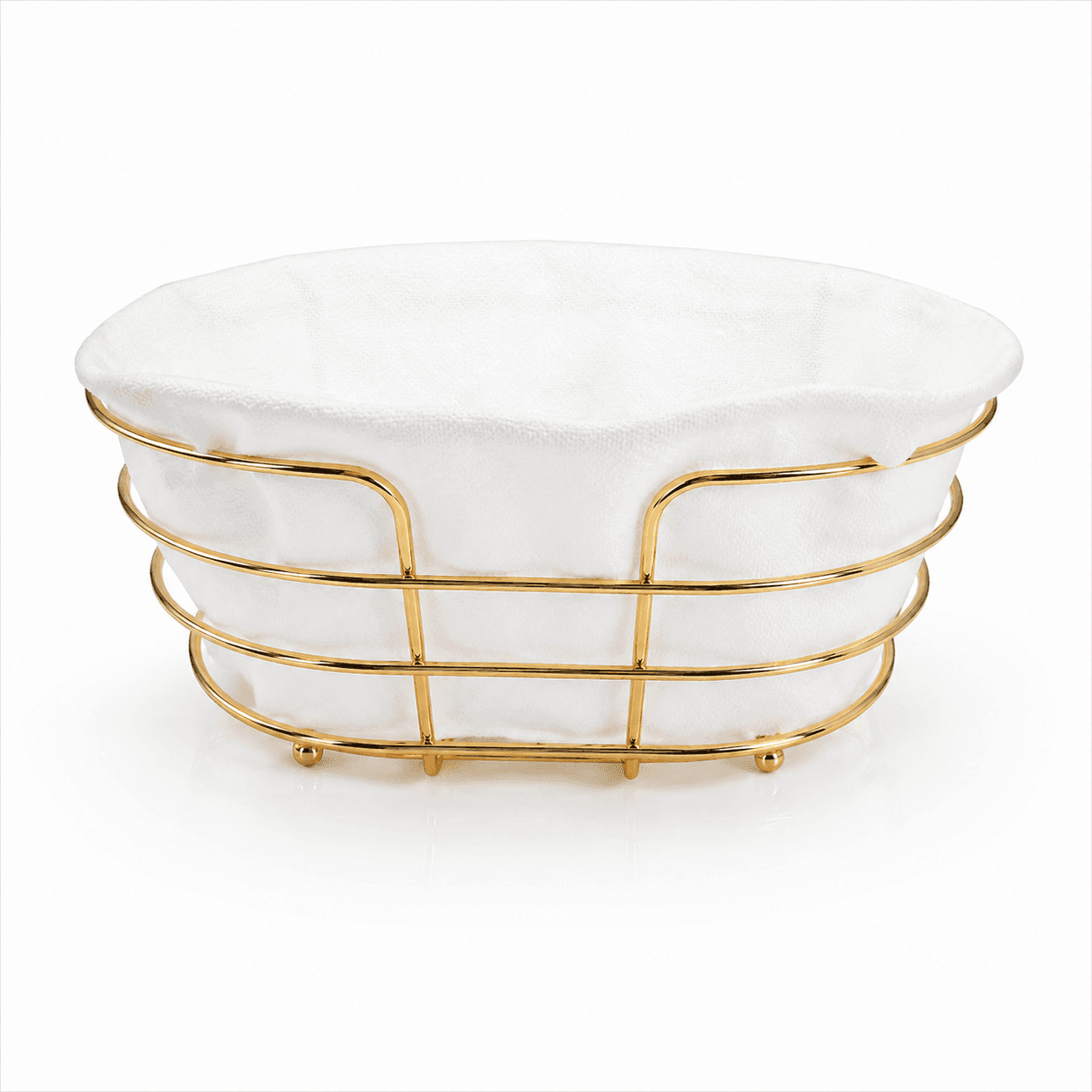 Gold Metal Serving Basket for Bread & Fruits 2