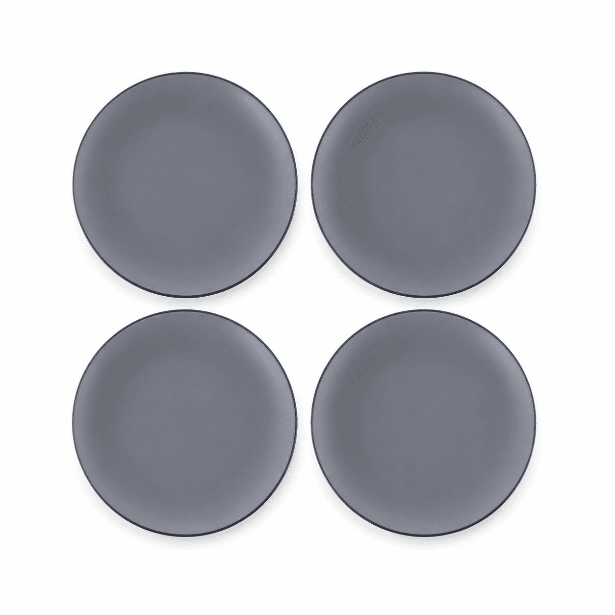 Luxury Round Matte Gray Melamine Serving Plate Set of 4 Pieces – Size 21×21×2 cm

 2