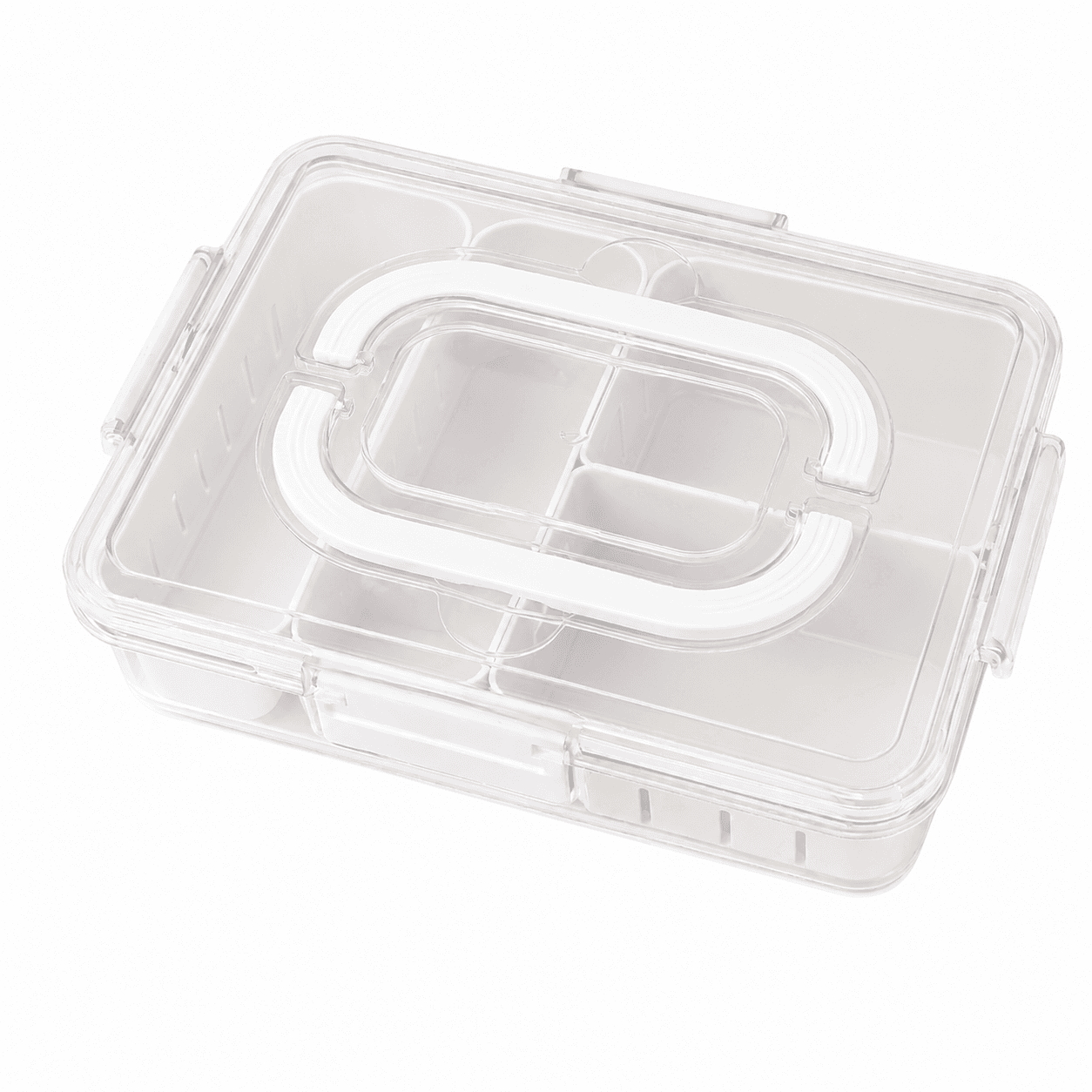 PET Portable Fruit Storage Container with 3 Drainage Compartments 2