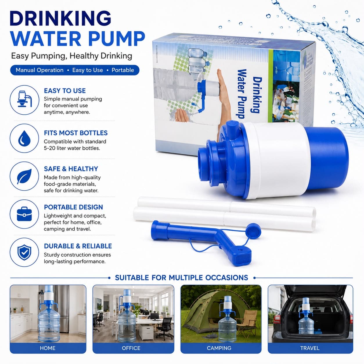 Water Pump Dispenser YSQ02 (Manual Plastic Water Dispenser for Bottled Water) 6