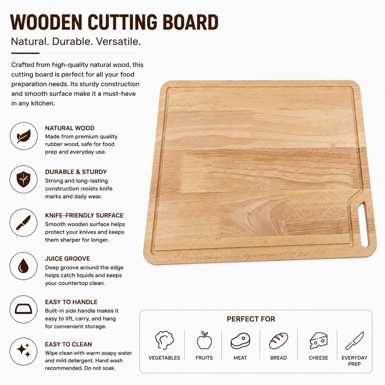 Wooden Cutting Board for Fruits and Vegetables 9