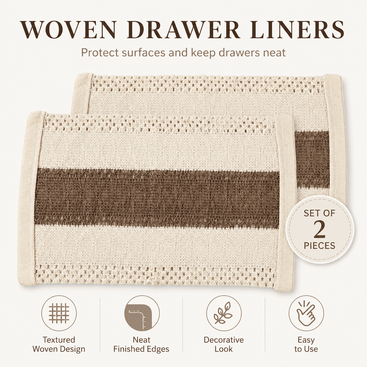 Rectangular Cotton & Linen Placemat with Woven Pattern and Tassels Size 30×45 cm Set of 2 Pieces
 6