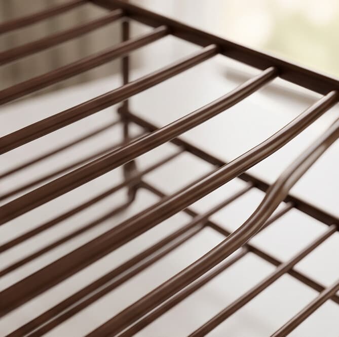 Three-Tier Metal Kitchen Storage Rack Dark Brown