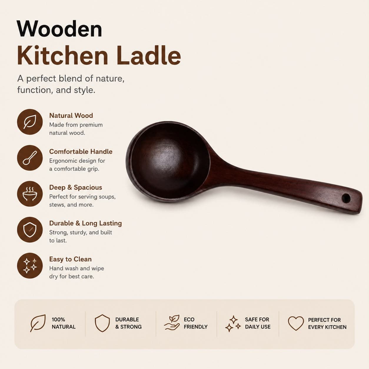 Wooden Soup Ladle 7