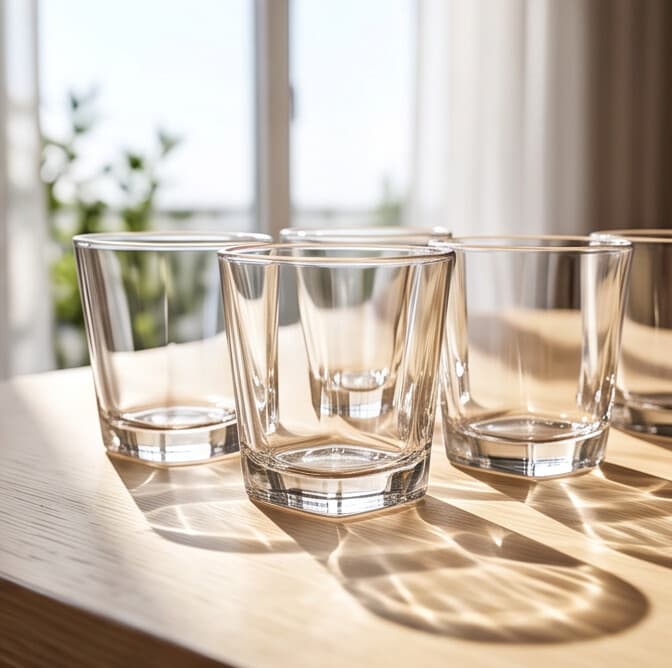 Square Drinking Glass Set 6Pcs