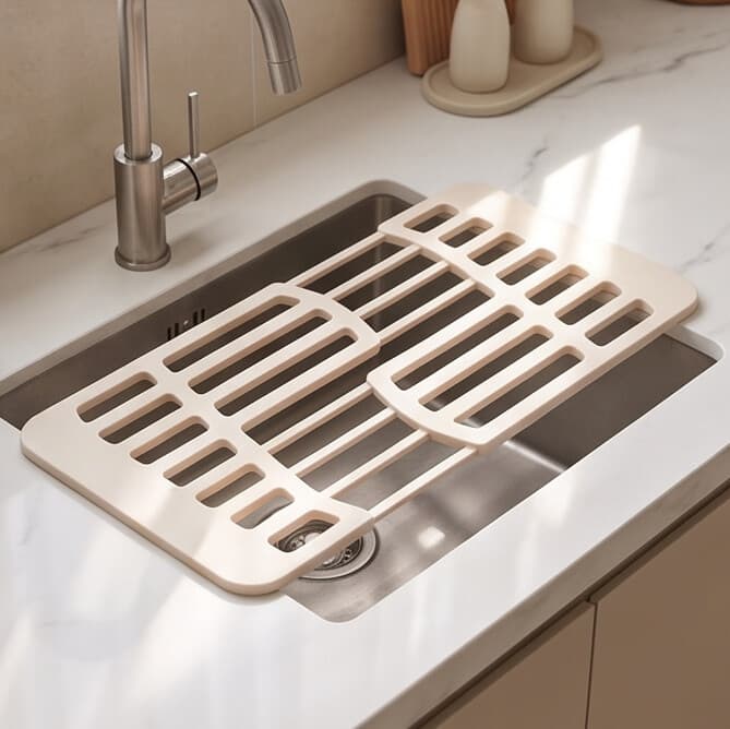 Extendable Sink Drainer Rack - Pink 7