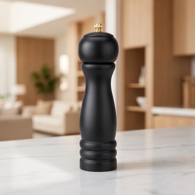 Wooden Pepper & Spice Grinder Classic Design Black
