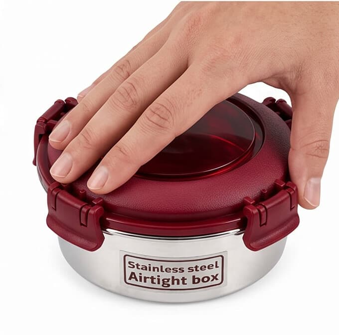 Set of 2 Stainless Steel Airtight Food Containers – 1500ml 8