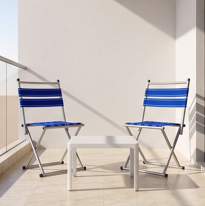 Foldable Camping Chair with Lightweight Fabric Strips Design and Backrest 4
