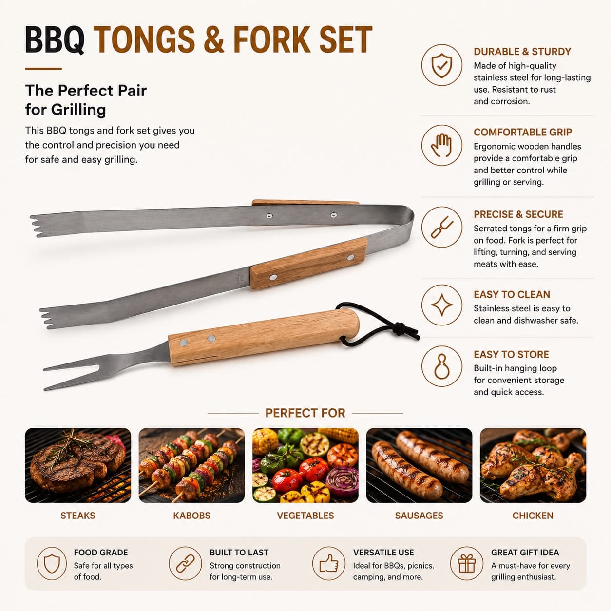 Stainless Steel BBQ Tool Set 8