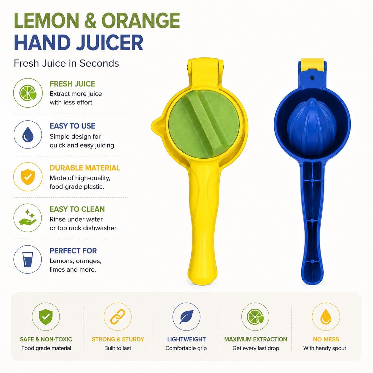 Manual Lemon Squeezer - Blue 1
