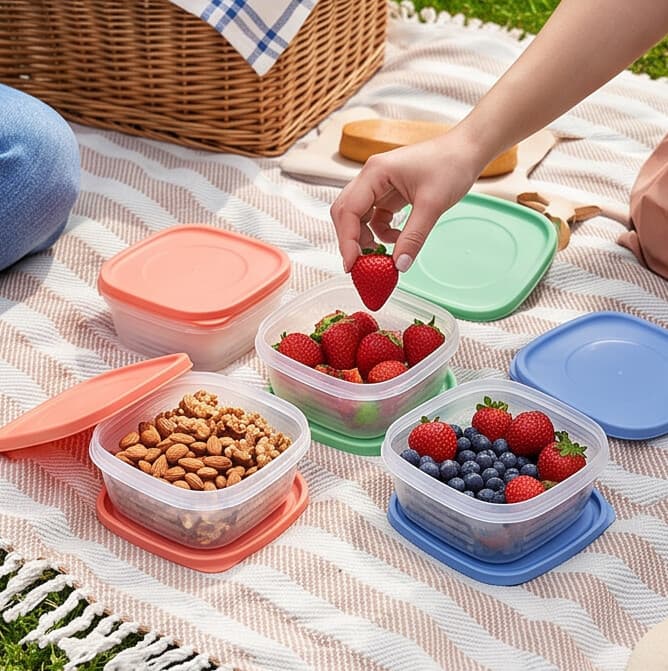 Rectangular Food Storage Box Set of Four (12x9.5x4 / 4pcs)