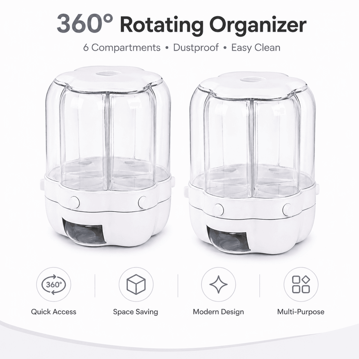Rotating Multi-Compartment Grain and Spice Container 2