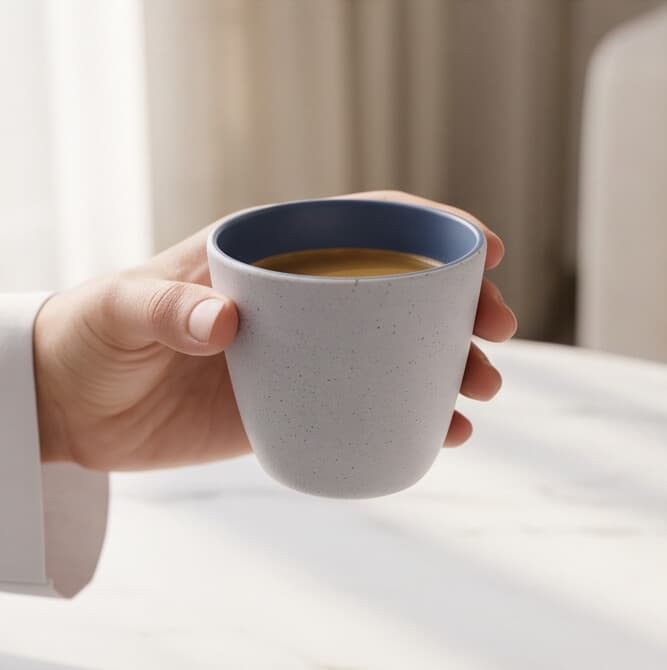 Blue and white ceramic bowl with a matte finish, size 7.5×7.5×7 cm, practical for daily use. 8