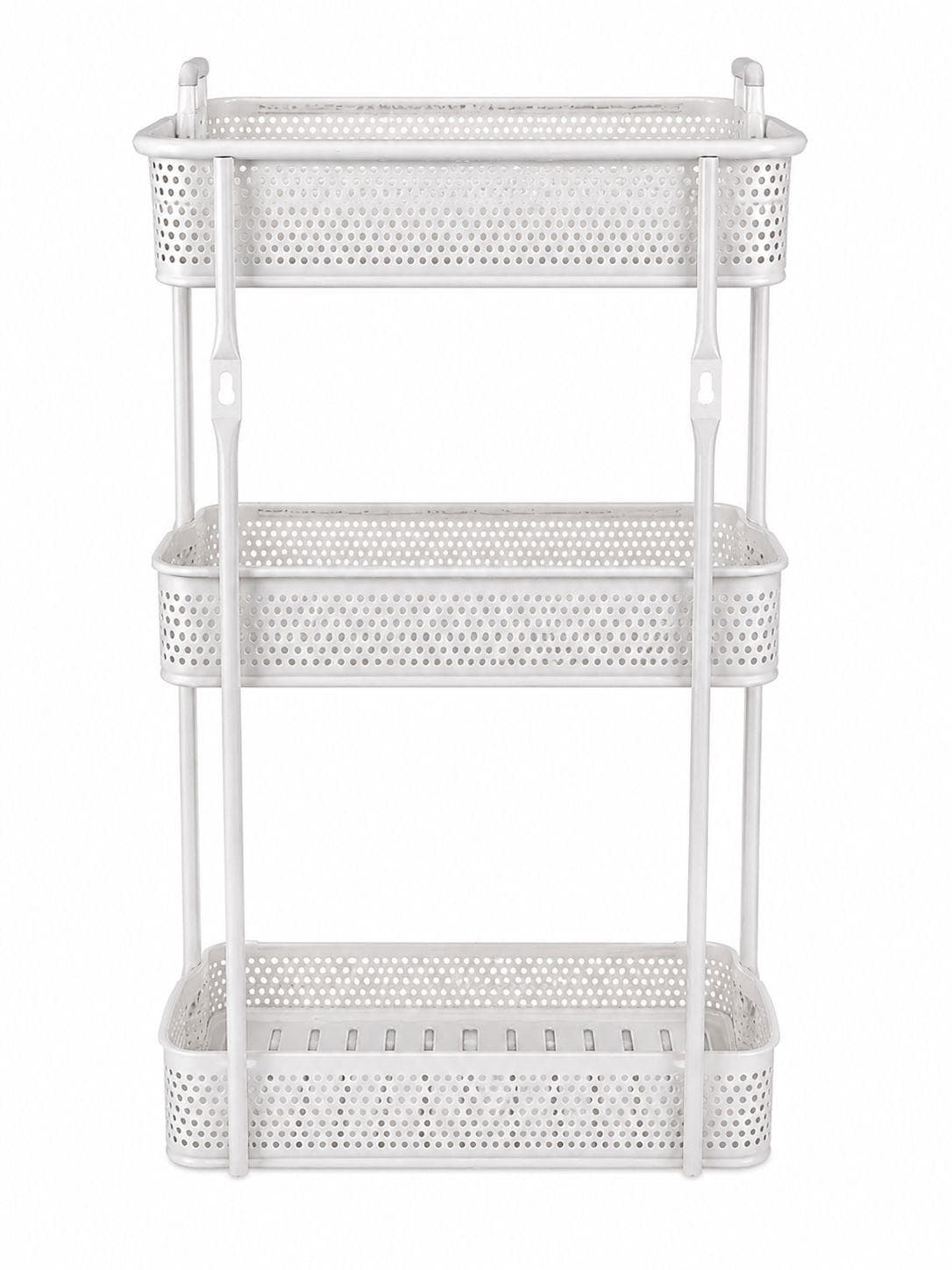 Three-Tier Bathroom & Kitchen Storage Shelf White 5