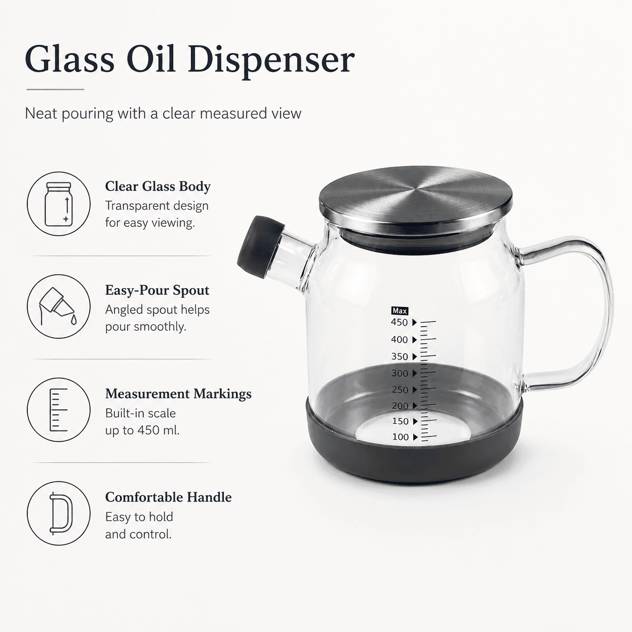 Glass Measuring Kettle 450ml 7