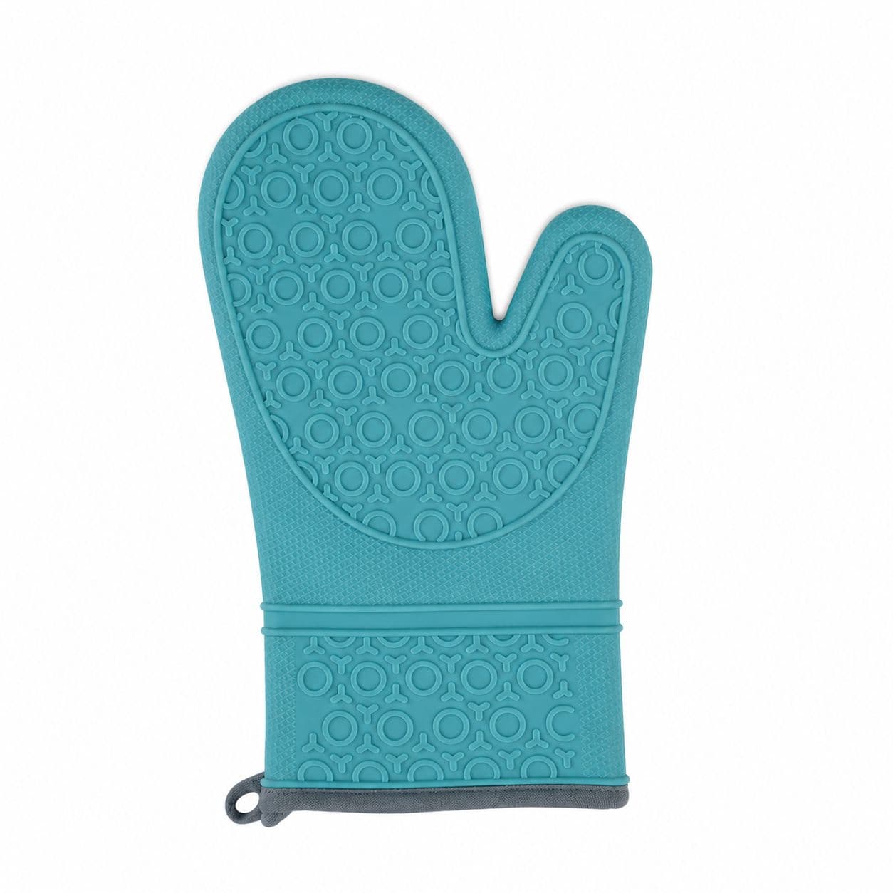 Long Silicone Oven Glove, Heat Resistant with Cotton Lining (29×18.5 cm) - Sky Blue 5