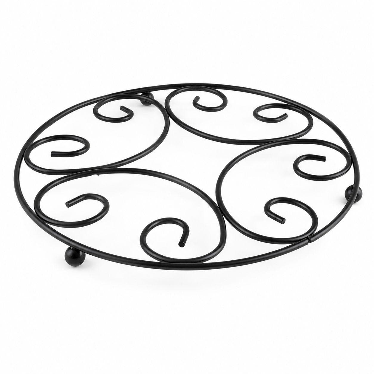 Round Metal Trivet Pot Mat Black 2