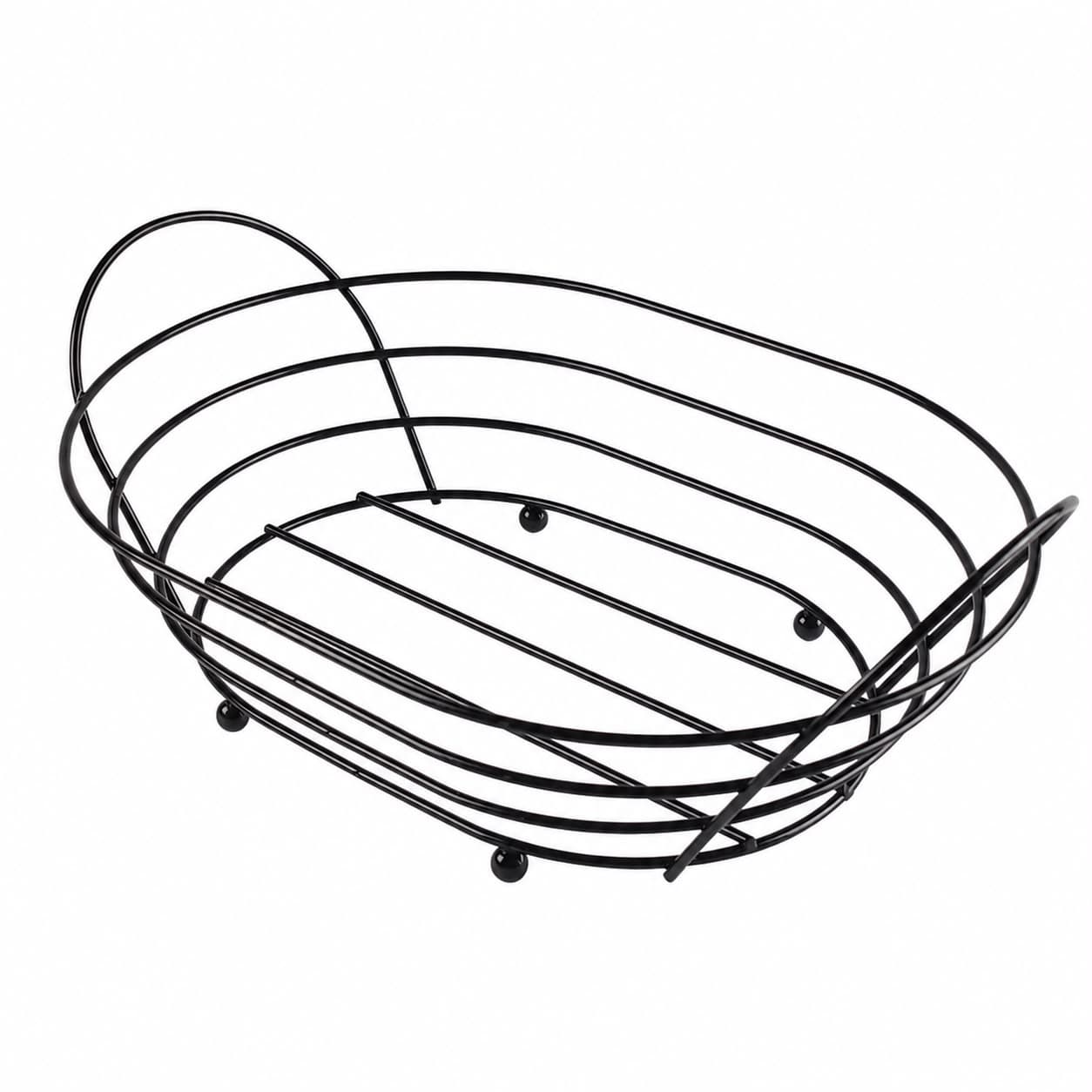 Oval Bread Serving Basket with Metal Base Size 28×20×7 cm
 2