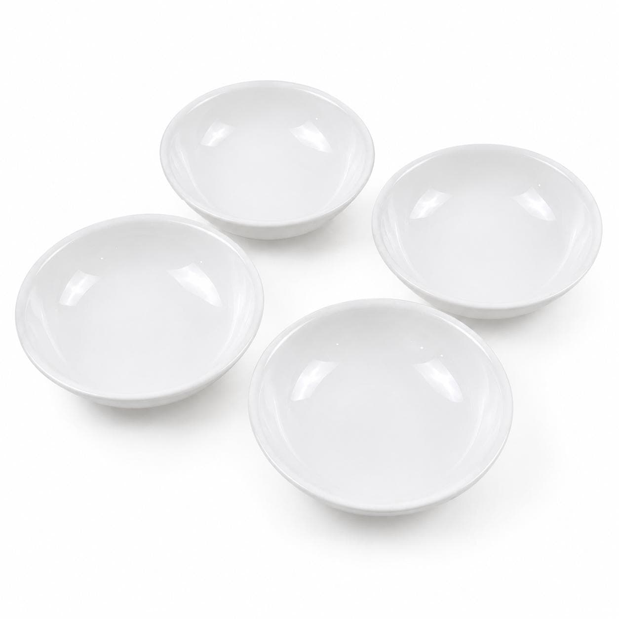 Luxury Melamine Soup Serving Bowl with Ribbed Lid in White Set of 4 Pieces – Size 10×9.5 cm

 4