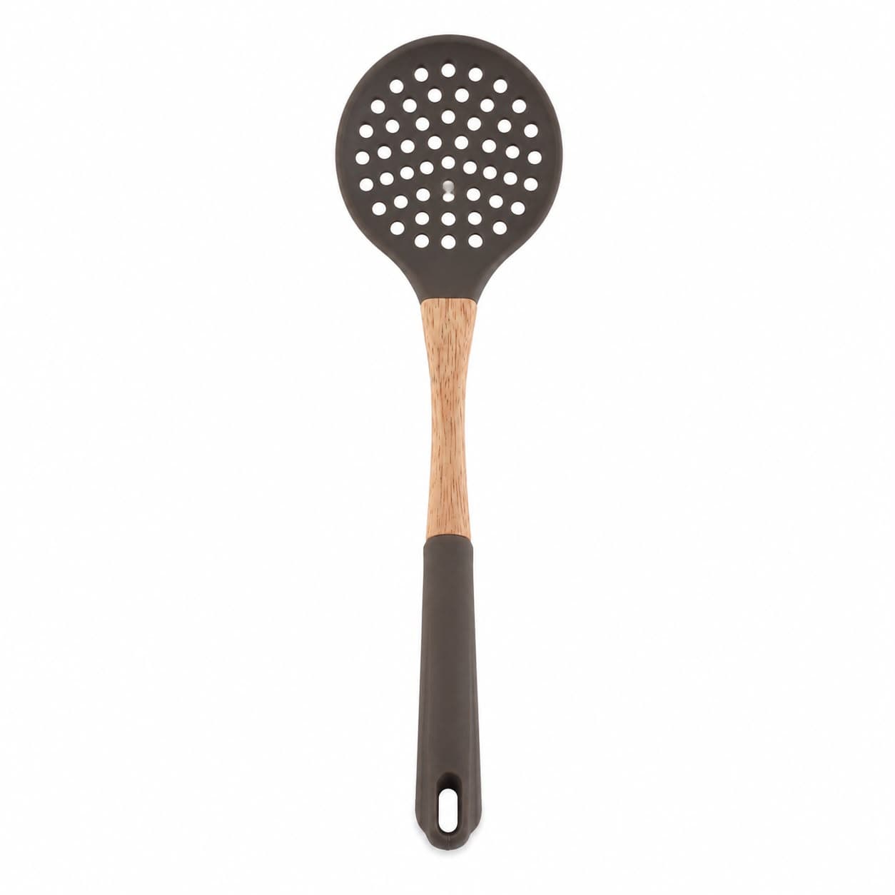 Silicone Draining Spoon with Wooden Handle 2