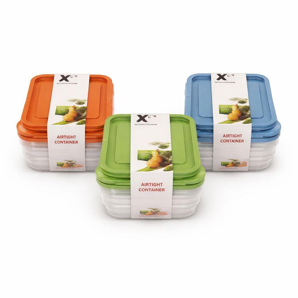 Rectangular Food Storage Container Set - 3 Pieces - 250 ml - Green 3