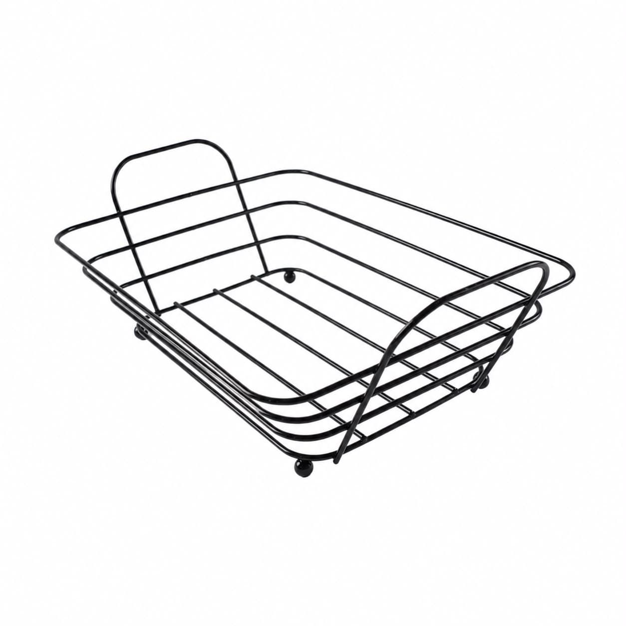 Rectangular Bread Serving Basket with Metal Base Size 30×19×7 cm
 2