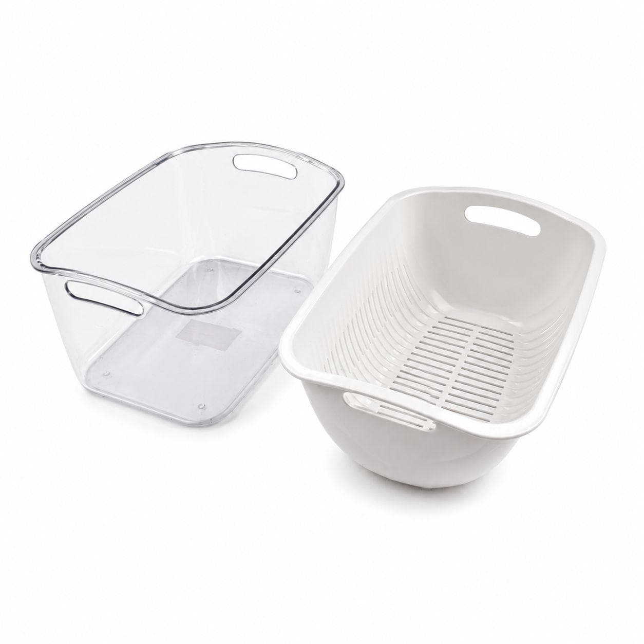 Vegetable and Fruit Washing Colander with Drain Tray - Set of 2 2