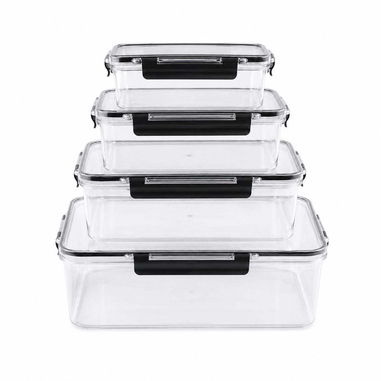 4 Piece Clear Food Storage Container Set with Side Lock 2