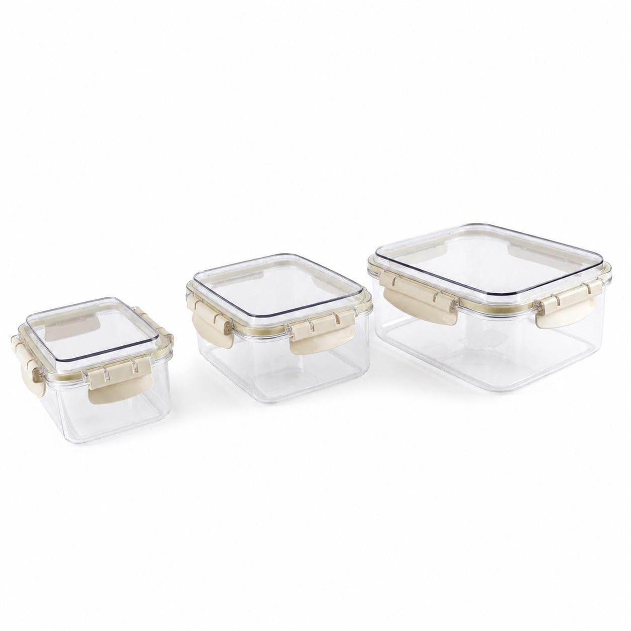 3 Piece Clear Food Storage Container Set with Side Lock 2