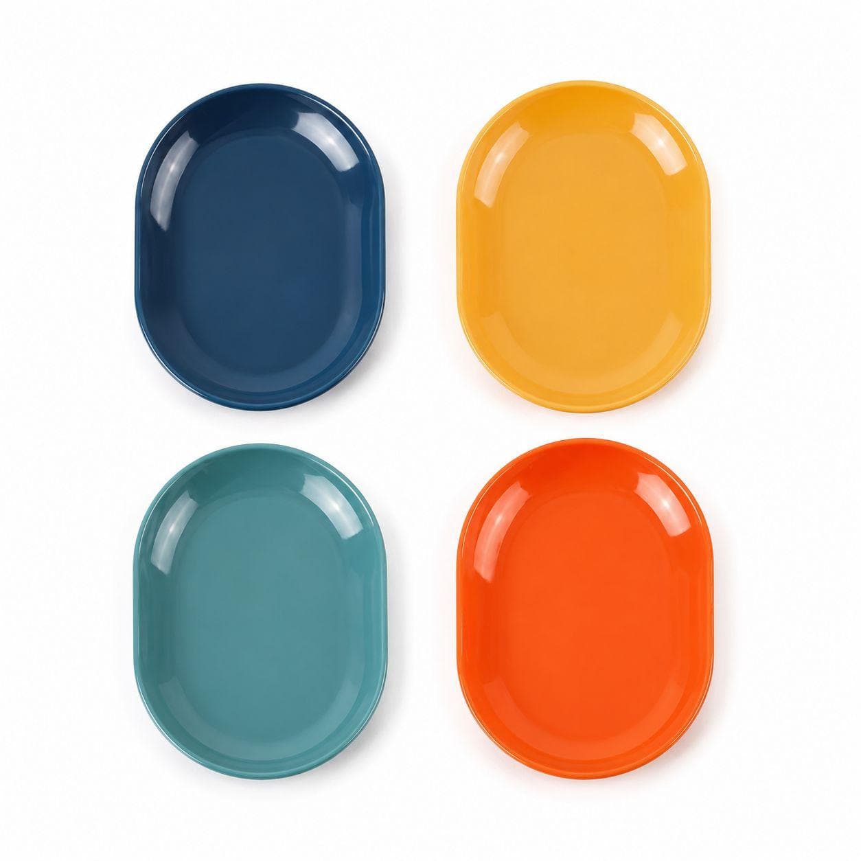 Oval Serving Plate Set – Multiple Colors (4 Pieces) 2