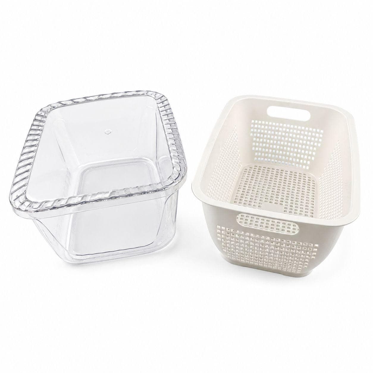 Vegetable and Fruit Washing Colander with Drain Tray - Set of 2 2