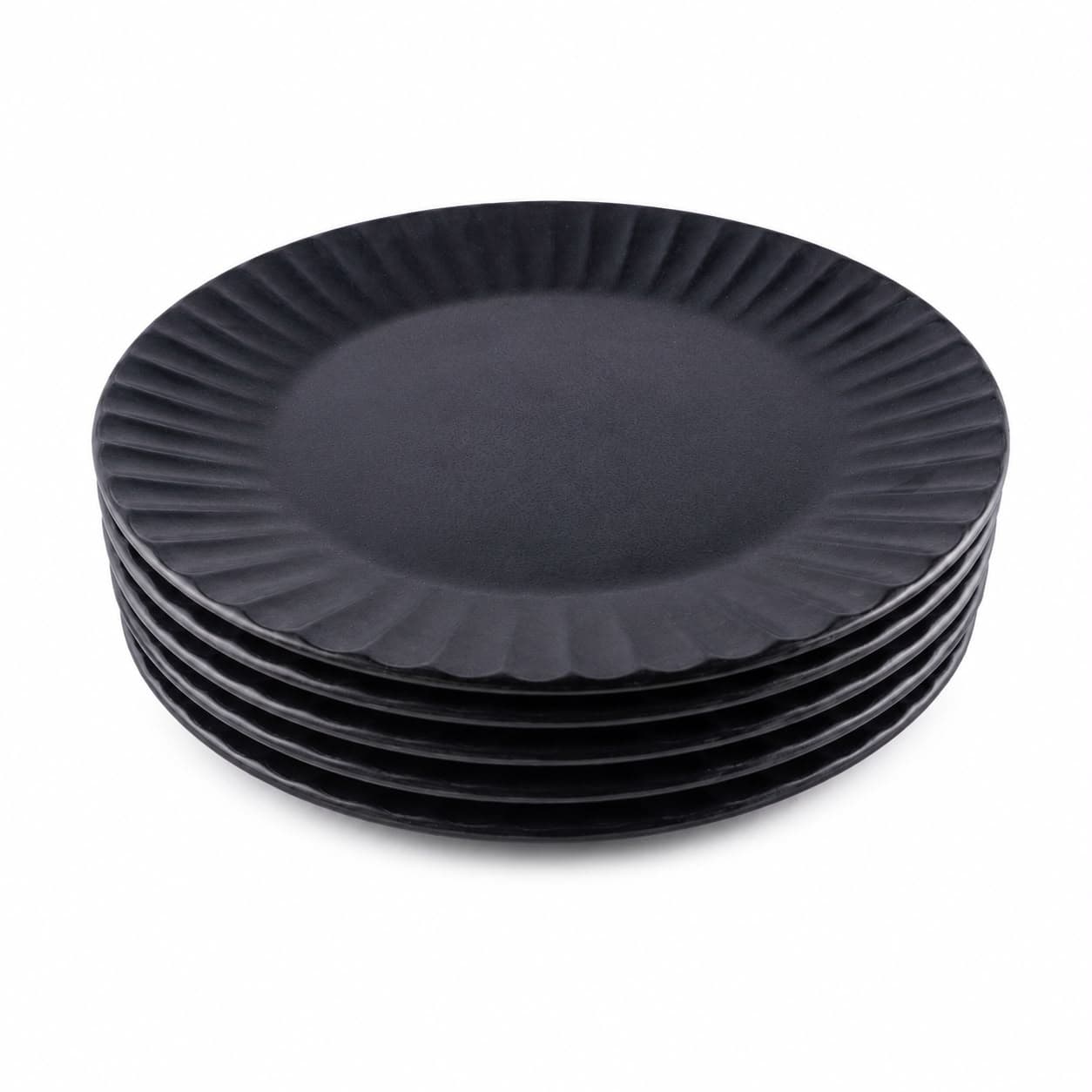 Ribbed Ceramic Plate – Navy Blue – 27cm 6