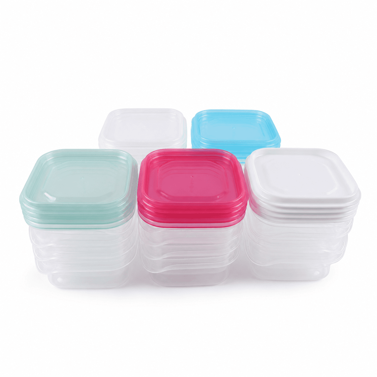 Square Stackable Food Storage Container Set - 4 Pieces