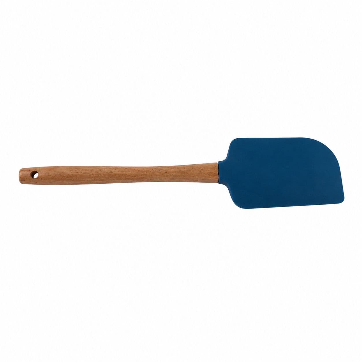 Silicone Cooking Spoon with Wooden Handle - Blue 2