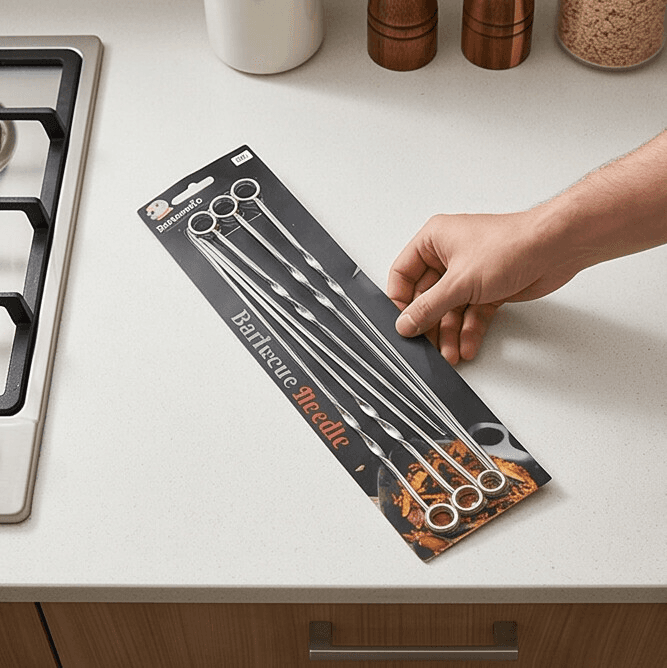 Set of 6 Metal BBQ Skewers 2