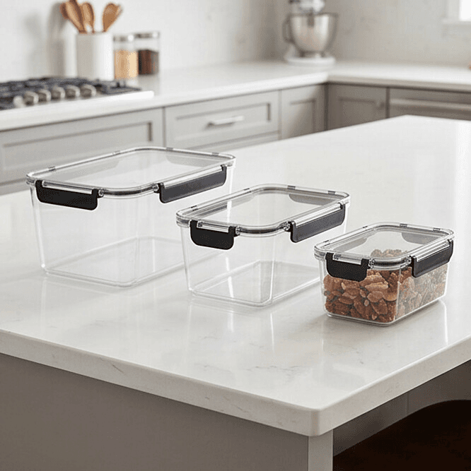 Airtight Food Storage Containers Set - 3 Pieces in Different Sizes