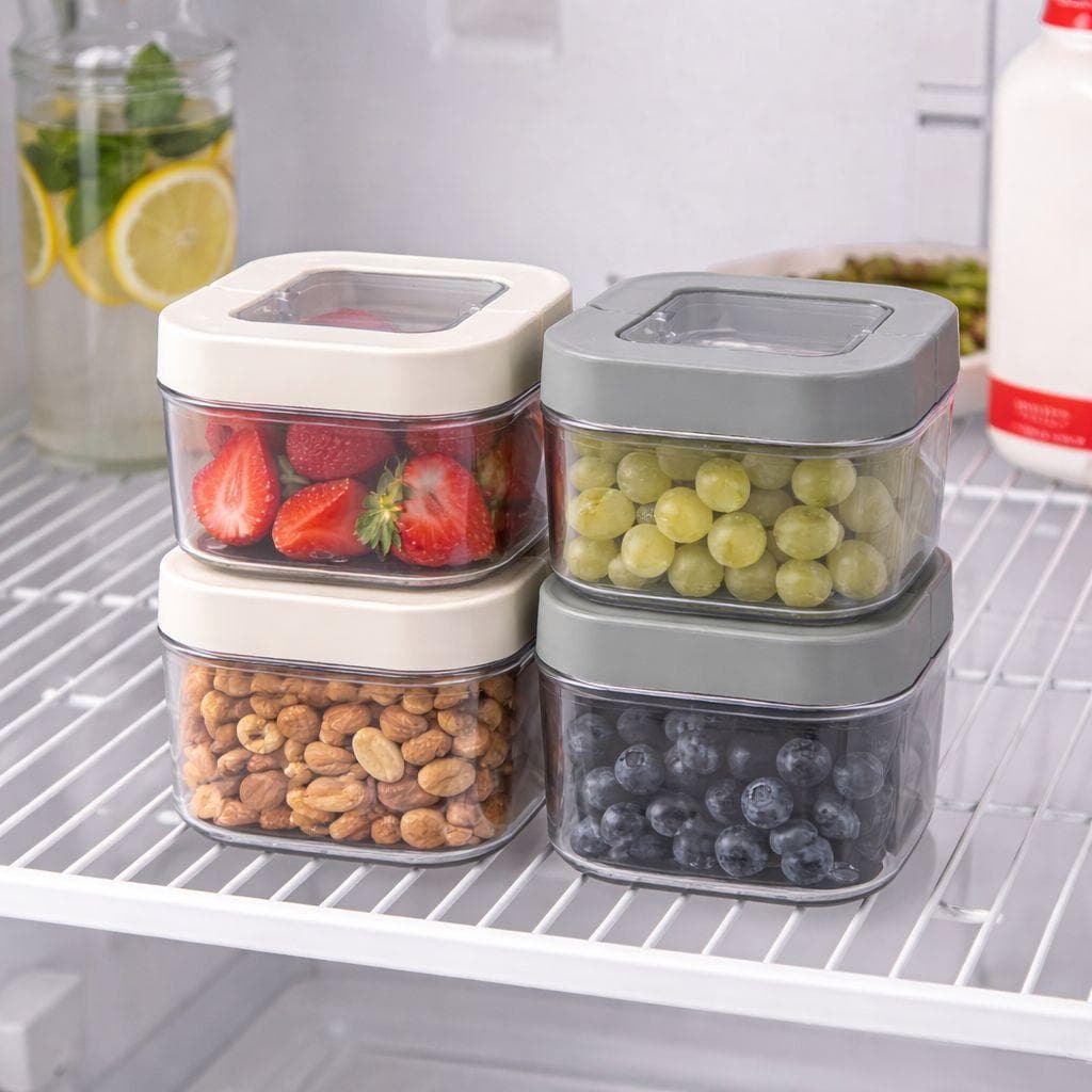 Flip Lid Plastic Food Container Set 400ml (2 Pieces) 2