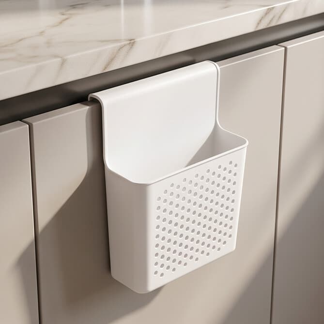 White Plastic Hanging Storage Basket
