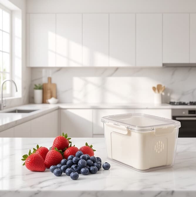 Deep Clear Storage Box with Front Handle and Side Locks 2