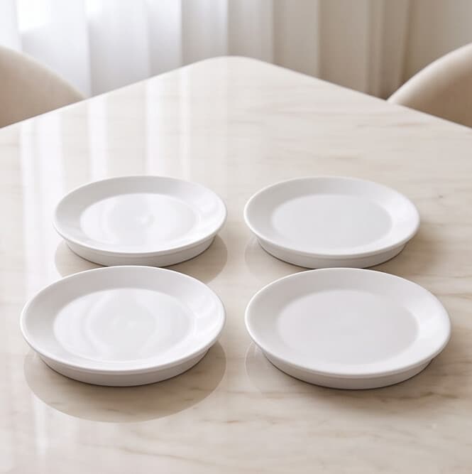Luxury Round White Melamine Serving Plate – 15×2.5 cm