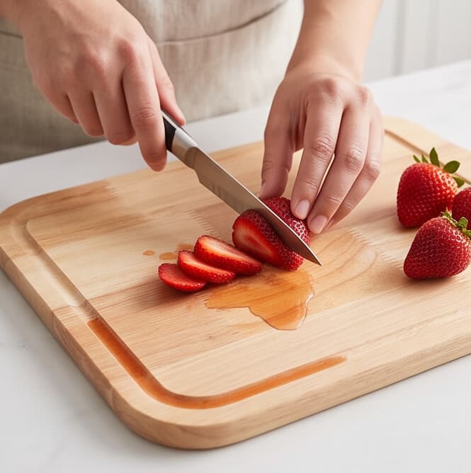 Rectangular Wooden Pizza Board with Handle - 40 cm 3
