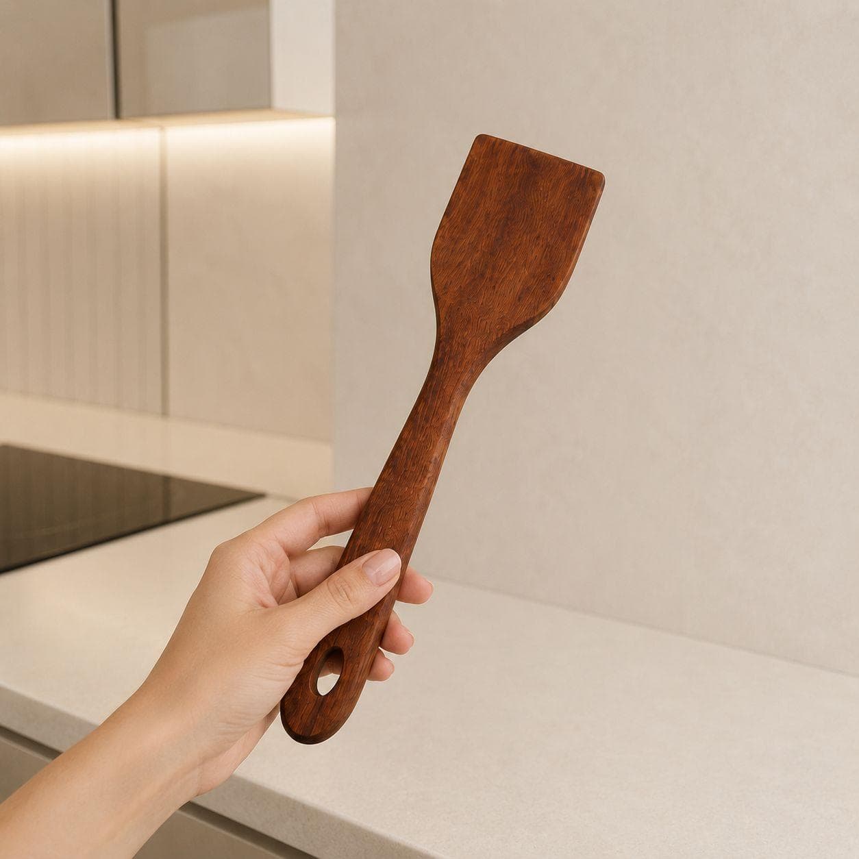 Sapele Wood Flat Spatula - 6 Pcs - 28 cm