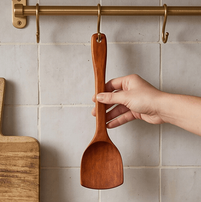 Long Wooden Cooking Spatula 3