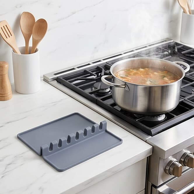 Non-Slip Silicone Kitchen Utensil Holder 3