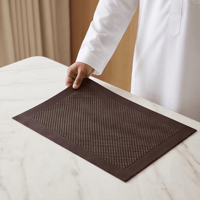 Textilene PVC Woven Placemat – Light Brown – Size 30×45 cm
 2