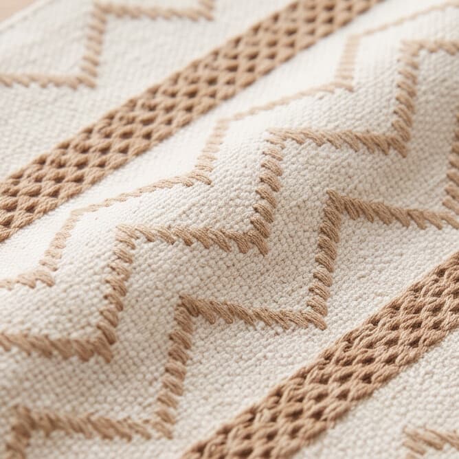 Cotton & Linen Table Runner with Zigzag Pattern and Tassels Size 30×150 cm
 2