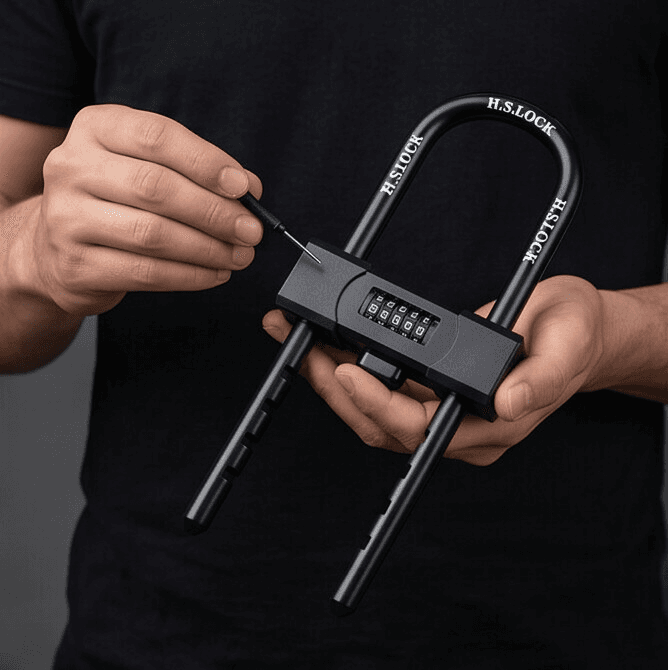 U-Lock with Combination Code for Bikes & Belongings